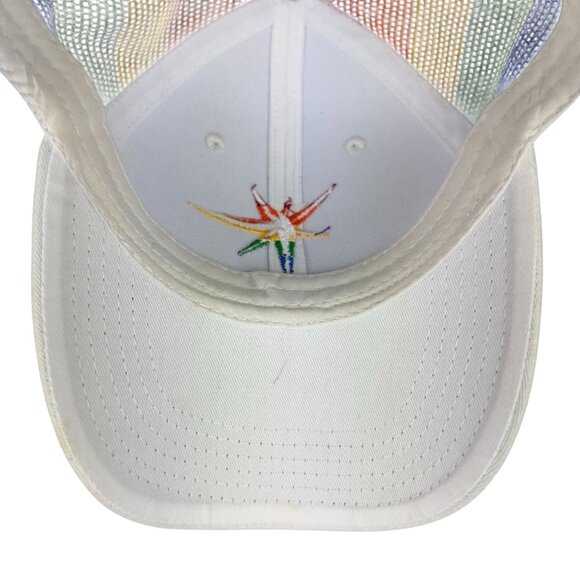 Melonwear Rainbow Mesh Trucker Hat LGBTQIA Pride Embroidered Star Snapback - Picture 12 of 14